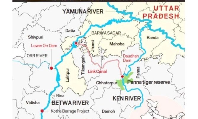 मध्यप्रदेश की केन बेतवा लिंक परियोजना। ken – betwa water linking project